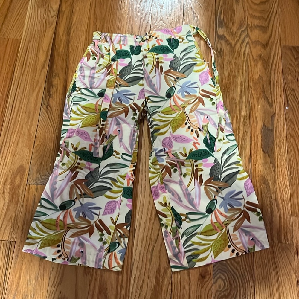 Groovy floral colorful pants with tie strings